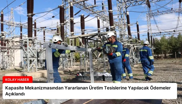 Kapasite Mekanizmasından Yararlanan Üretim Tesislerine Yapılacak Ödemeler Açıklandı