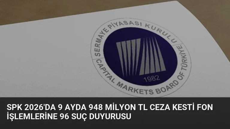SPK 2026’da 9 Ayda 948 Milyon TL Ceza Kesti Fon İşlemlerine 96 Suç Duyurusu